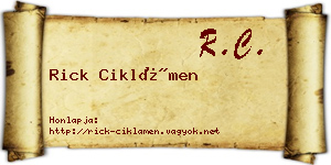 Rick Ciklámen névjegykártya